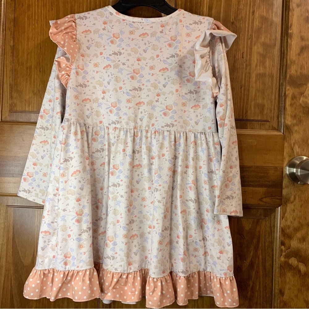 Girls 6XL 14/16 long sleeve floral cows ruffle boutique outfit - Picture 4 of 7
